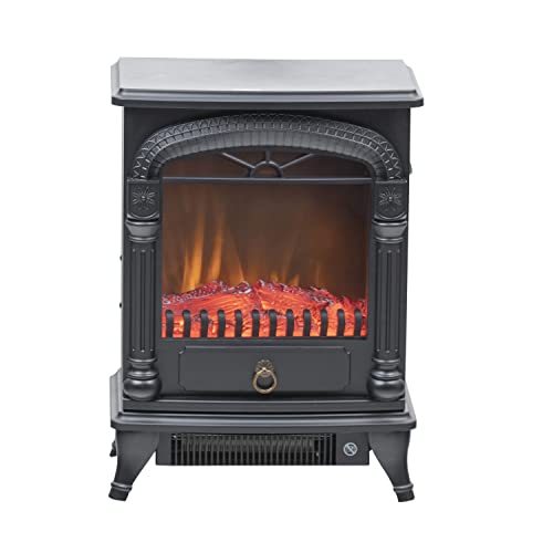 Comfort Zone Electric Fireplace Space Heater, Traditional Warm Stove Style, Realistic 3D Flame Effect, Adjustable Thermostat, & Overheat Protection, Ideal for Home, Bedroom, & Office, 1,500W, CZFP4 by Comfort Zone - Image 3