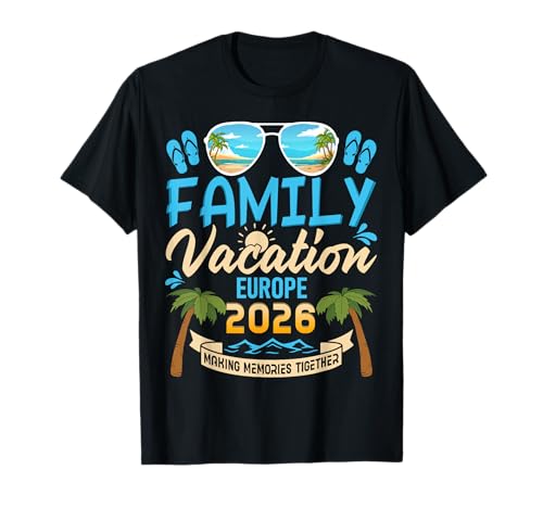 Family Vacation 2026 Europe Reunion Cousin Trip Palm Tree T-Shirt