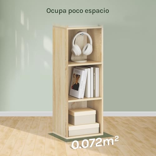 WOLTU Estantería de Piso para Libros de Exposición, con MDF, Roble Claro, Estante de Pared para Oficina, Gabinete para Archivos, 6 Compartimintos, 30x24x158,5cm SK003hei6 - imagen 7