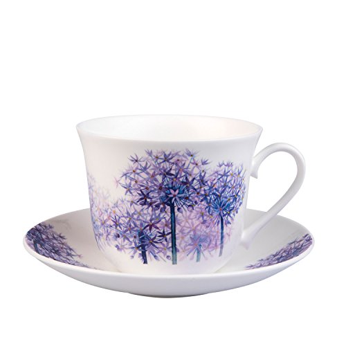 Roy Kirkham & Co alliums Chatsworth Tasse et Soucoupe pour Petit déjeuner, Violet Cover