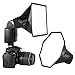 Produktbild waka Blitzgerät Softbox Speedlight Diffusor Kit - 20cm Achteck Softbox + 20x15cm Softbox für Blitzgerät, Universalhalterung für Canon, Yongnuo und Nikon Speedlight
