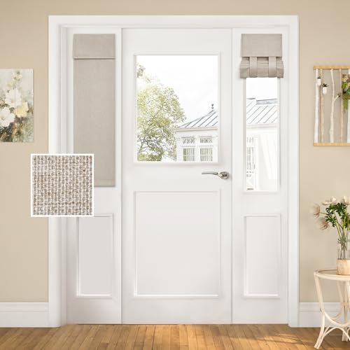 HOMEIDEAS Blackout Linen Sidelight Curtains for Front Door, Side Door Window Curtains, Small Window...