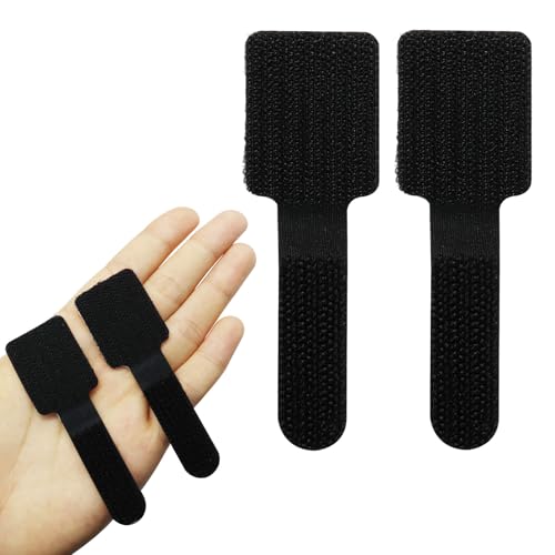 Hook and Loop Cable Ties, Black, 80PCS | Self Adhesive, Sticky-back, Adjustable Cord Holder, Desk & Office Organization miniatura 1