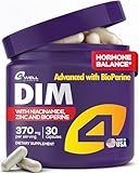 4Well Products Dim Supplement 370mg Complex with Zinc, Niacinamide - Estrogen Blocker for Women & Men, Hormone Balance - Hormonal Acne, Menopause and Antioxidant Support, Diindolylmethane 30 Capsules