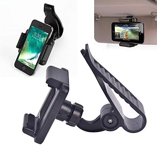 Phone holder with a smartphone inserted, showing the adjustable arms