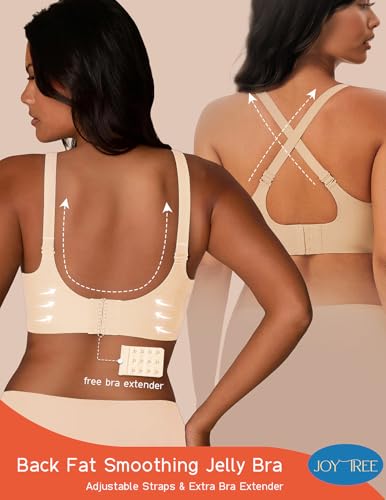 Image of JOYTREE Silky Bras for Women No Underwire V Neck Bralettes for Women Cloud Feel Everyday T Shirt Bra with Extender