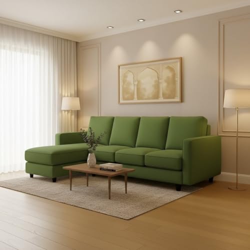 Image of The MM Furniture store Premium Fabric Sofa - Olive (5 Seater - LHS)