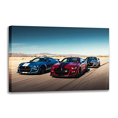 Peinture sur toile voitures de sport de course grand format 100 x 160 cm