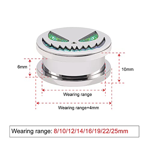 COOEAR Screw Back Gauges for Ears Piercing Halloween Pumpkin Style Fake Opal Ear Plugs and Tunnels.3
