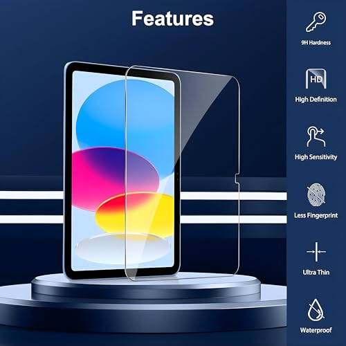 Image of OHAYO 9H Military Strength Car Display Screen Protector for iPad 11th Generation (A16) 11 inch & iPad 10th Generation 10.9 inch - Ultra Hard Scratch Resistant Protective Film, Not Tempered, Bubble-Free, HD Clear, Full Coverage Guard