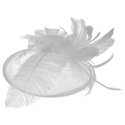 Ladies Flower Feather Fascinator Hat Veil Net Headband Clip Pillbox Hat Wedding Bridal Hair Clip Headpiece Top Hat Race Ascot Cocktail Tea Party Headwear Bowler Hat Banquet Hair Accessories Cover
