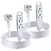 MAXIMM 6 Feet 3 Outlet Extension Cord/Wire, 3 Outlet Electrical Cord, 16AWG Indoor/Outdoor Use, 2 Pack - White - UL Listed