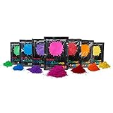polvo holi chile Fabricados con harina de maíz y colorante alimentario.