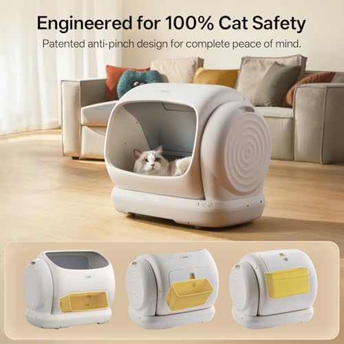 UBPET Automatic Litter Box, 106L Extra Large Self-Cleaning Cat Litter Box for Multiple Cats, Smart App Control, Odor-Control System, Anti-Pinch Safety Design, Includes Waste Bags and Deodorizer Blocks - Image 2