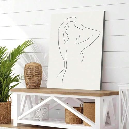 Toile décoration salle de bain affiche silhouette chic 50x70