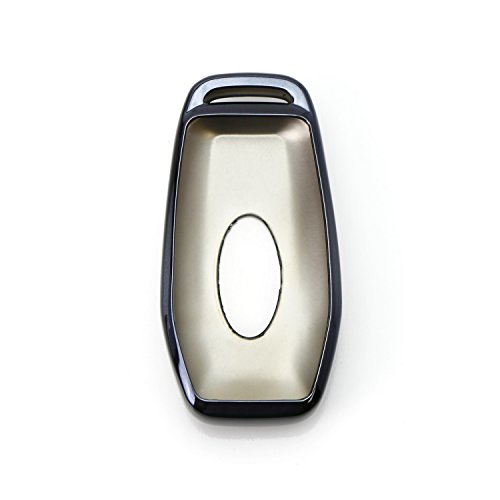 iJDMTOY Chrome Finish Blue TPU Key Fob Protective Cover Case Compati