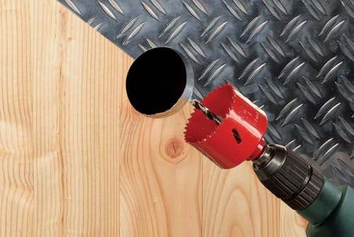 42mm Hole Saw with Quick Change Arbor, Hole Drilling Cutter HSS BI-Metal for Wood, Plywood, PVC, Drywall and Metal Sheet