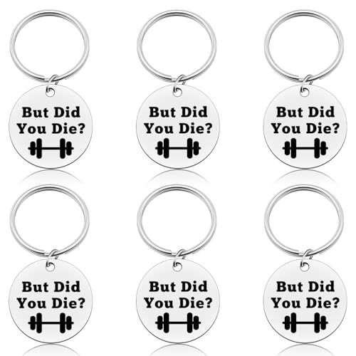 6 Pcs Workout Keyring Funny Workout Gift Inspirational Keyring Fitness Gift for Women Sports Lover Gifts Funny Gym Motivational Fitness Keychain Keyrings Personal Trainer Gifts Retirement Present