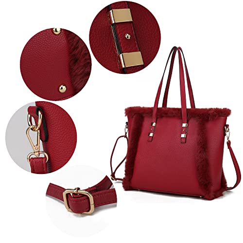 Bolso Tote de Piel Vegana Peluda para Mujer miniatura 7