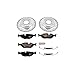 Power Stop K367 Rear Z23 Carbon Fiber Brake Pads with Drilled & Slotted Brake Rotors Kit