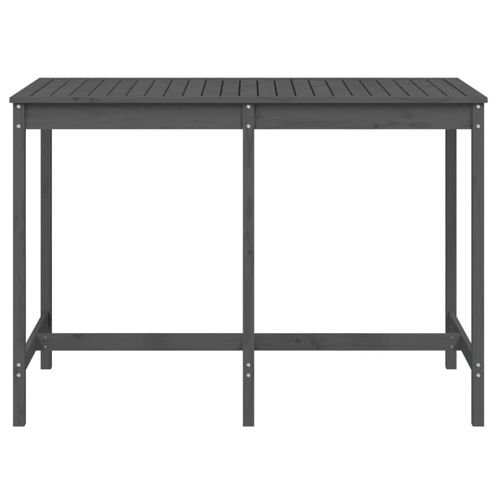 Stół ogrodowy, szary, z litego drewna sosnowego, 159,5 x 82,5 x 110 cm, stabilny, wytrzymały, na balkon, taras, do ogrodu zimowego, idealny do grillowania, jedzenia i pikniku