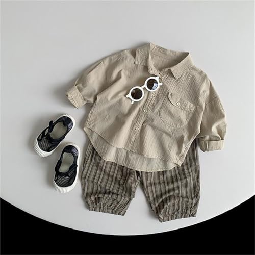Toddler Kids Cotton Soft Button Down Shirts Boys Girls Collared Long Sleeve Dress Shirts School Uniform Loose Casual Outfits2