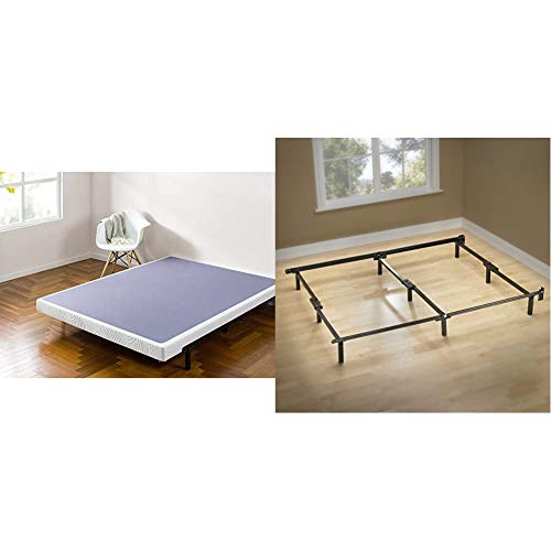 Zinus Metal 4 Inch Box Spring With Wood Slats, Sturdy Steel Structure, Easy Assembly And Compack 7 Inch Metal Bed Frame, Black, King #TOP14