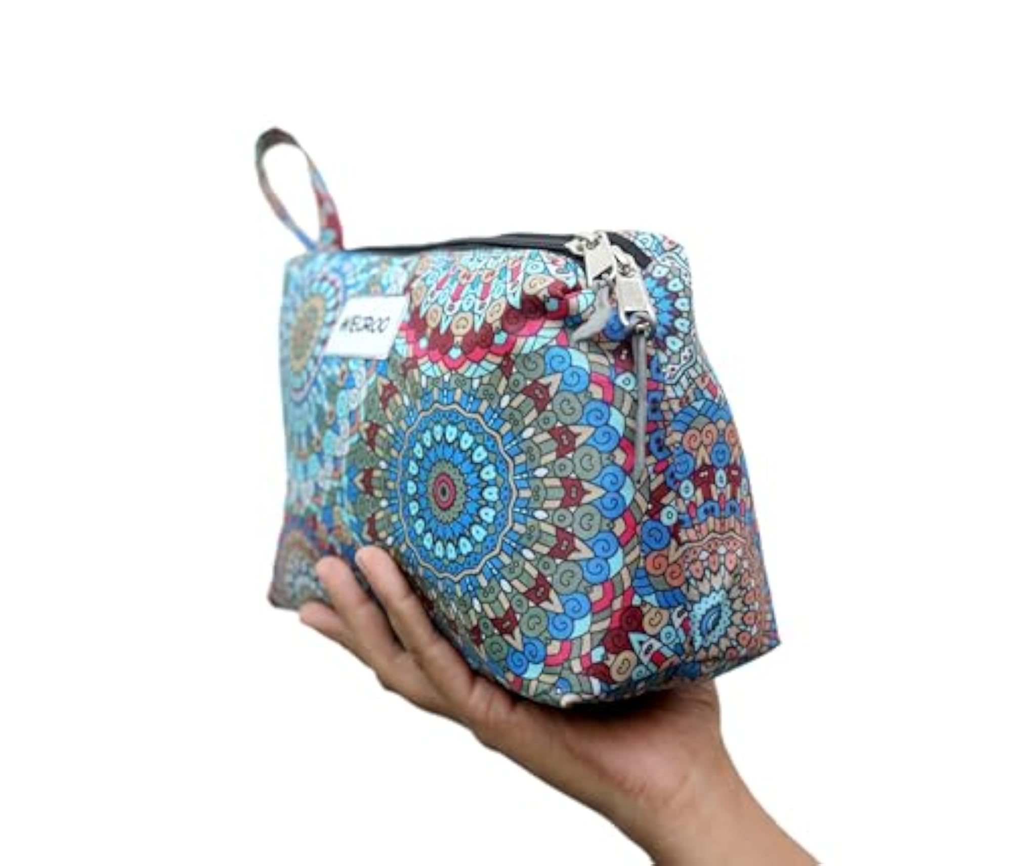 Printed Makeup Pouch with Hair Ties, Cute Organizer Bag