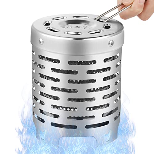 Riscaldatore per Tenda Campeggio, Diealles Shine Stufa Riscaldante per Tenda da Campeggio in Acciaio Inox, Mini Stufa Portatile Campeggio per Esterno