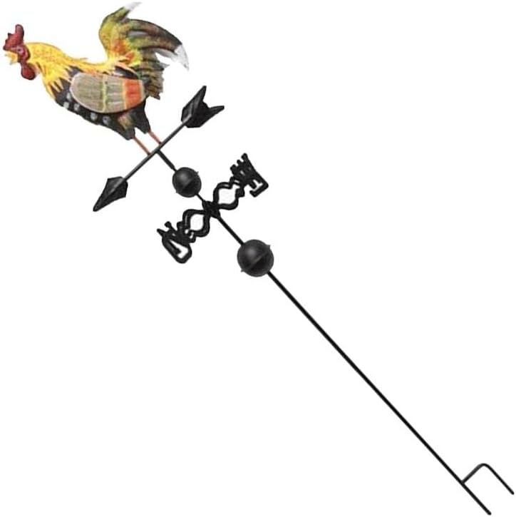 Weather Vane, Cockerel Weathervane Iron Structure - Colorful