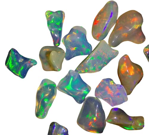 0.65 To 1.65 Ct 16 Pcs Lot Natural Ethiopian Rainbow Fire White Opal Uncut Polished Certified Gemstone Rough Best For Jewelry Use #TOP17