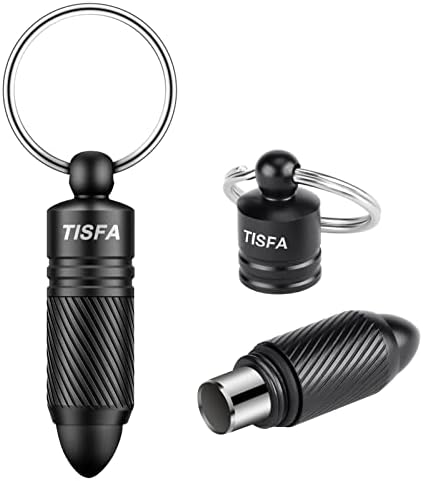 TISFA Cigar Punch Cutter Cigar Hole Opener Portable Screw Out Stainless Steel Puncher (Black)
