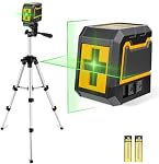 Laser-Niveau-Auto-Nivelage avec 25.6in Trépied, ligne de croix verte Niveau Laser Lever outil de mesure pour accrochage d'image, Lazer Leveler outil pour la construction de papier mural carreaux