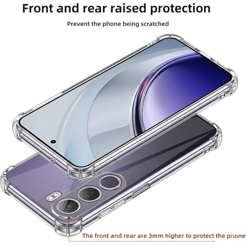 Image of Fashionury 3D Raised Transparent Crystal Clear Back Cover for Vivo Y400 5G | Shockproof Design | Anti-Slip Grip | Camera Protection | 360 Degree Protection Mobile Case