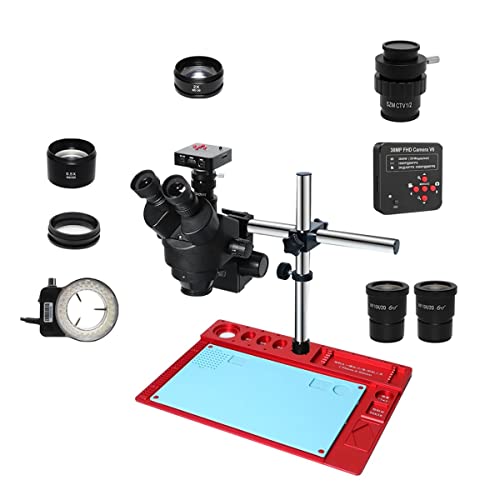 �������L�b�g 3.5X-90X �����œ_�O��X�e���I �Y�[���������A38MP HDMI USB Microscopio �f�W�^�� �J�����͂񂾕t�� PCB �C���c�[�� �����������Y�A�_�v�^�[(Color:38MP CTV 0.5x lens)