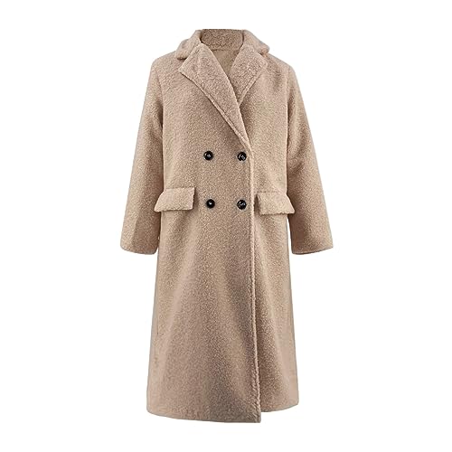Teddy Fleecejacke Damen Große Größen - Übergangsjacke Damen Elegant - Wollmantel Damen Lang Warm Winterjacke Warm Mantel Sweatjacke Gefüttert Fleecejacken Wintermantel Winter Outdoor Trachtenjacke