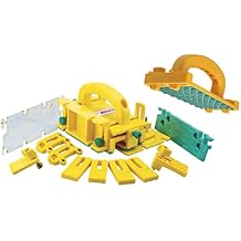 Microjig Grr-Ripper GR-281 + GB- 1 نظام Pushblock ثلاثي الأبعاد كامل مع Grr-Rip Block Smart Pushblock ، أصفر