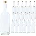 Produktbild Vitrea 24 leere Glasflaschen 1 Liter Schraubverschluss Gold - große Flaschen zum Befüllen mit Deckel - für Wein, Saft, Getränke, Likör, Öl, Saucen - 24 Stück, PP28, Geradhals