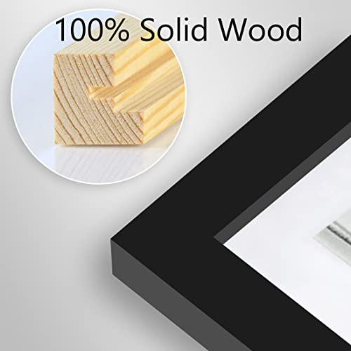 14X17 Black Picture Frames Display Poster Frame Without Mat Solid Wood Photo Frame Non Glass Front Wall Hanging Decor Home Decoration-14X17 Black #TOP1