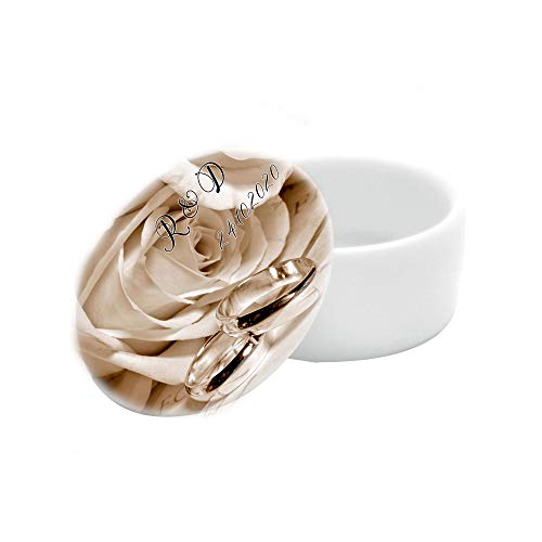 CreaTu Caja de porcelana para alianzas – Bodas Vintage – personalizada, fabricada en Italia