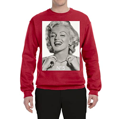 Wild Bobby Marilyn Monroe N5 Pop Culture Unisex Crewneck Graphic Sweatshirt, Red, Medium #TOP2