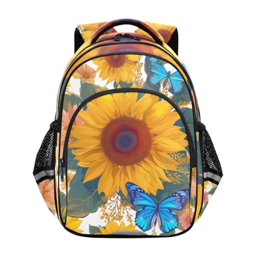 Sac pour tout-petits imprimé papillons bleus pour les sorties au parc et la maternelle
