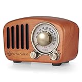 Vintage Radio Retro Bluetooth Lautsprecher Greadio Kirsche Holz FM Radio mit Old Fashioned Classic Style,Starke Bassverstärkung,Laute Lautstärke,Bluetooth 5.0 Verbindung,TF Karten Slot & MP3 Player