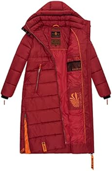 Navahoo Warme winterjas voor dames, met capuchon, kristalbloem, XS-XXL, zwart, L
