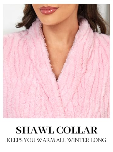Image of Women Long Plush Fleece Bath Robe