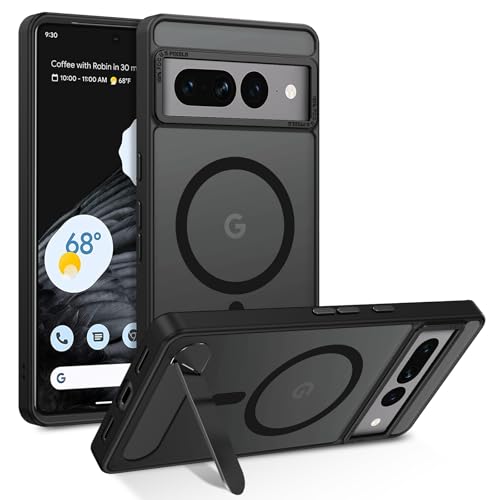 YINLAI - Carcasa magnética para Google Pixel 7 Pro, compatible con MagSafe, [soporte invisible integrado] funda de calidad militar a prueba de golpes, funda translúcida mate para Google Pixel 7 Pro