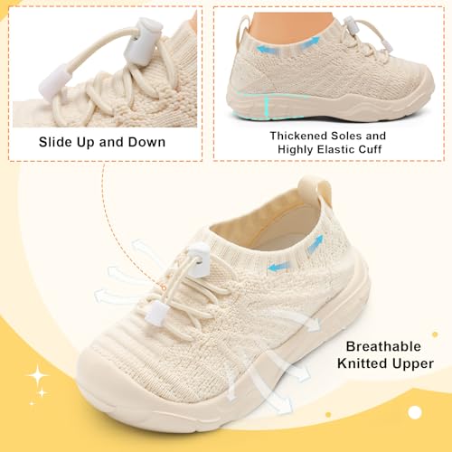 FEETCITY Toddler Slip On Shoes Boys Girls Wide Toddler Tennis Shoes Sports Walking Sneakers3