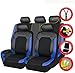LZGBMNB 9 Pcs Car Seat Cover for Kia Parktown/Picanto(SA)/Picanto Zapp(SA)/Picanto Zipp(SA) 2000-2024, Leather Front and Rear Seat Covers Full Sets Waterproof Breathable Interior Accessories,Blue