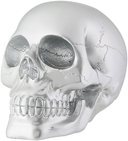 Silver Skull Head Collectible Skeleton Decoration Figure image 2