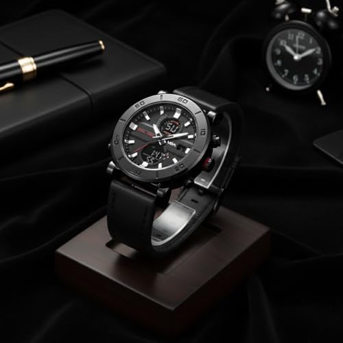 Image of V2A Alloy Case and Genuine Leather Band Analog Digital Fashion Watch for Men Men's Watch | Gifts for Men
